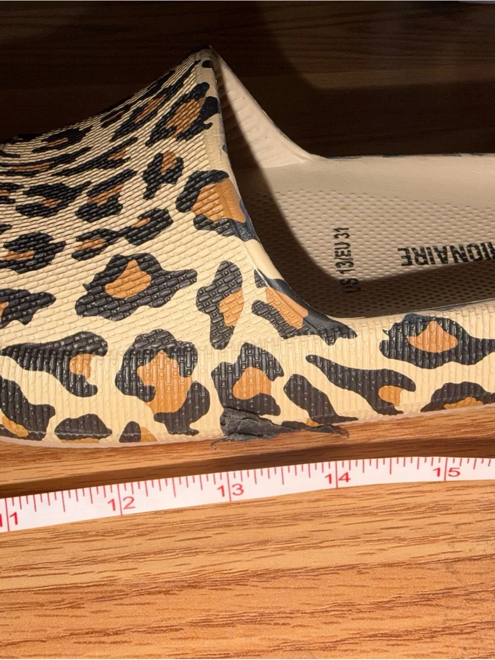 Cushionaire Kids Leopard Print Slide Sandals - Tan & Black